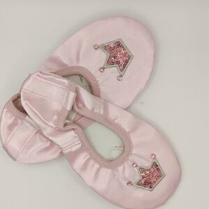 Pink Ballet Slippers with Crown Design